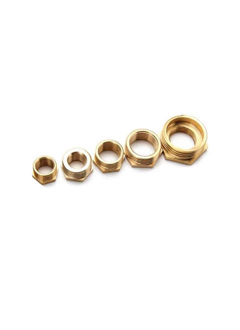 Pack of 2 Brass Reducer BSP Male Thread to BSP Female Thread Reducing Bush Hex Reducer Bushing Hose Pipe Fitting Connector Adapter 1/2''X1/4''