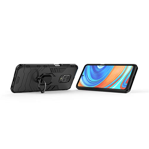 MaiJin Compatible with Xiaomi Mi Redmi Note 9S Redmi Note9 Pro Redmi Note 9 Pro Max Case Metal Ring Grip Kickstand Shockproof Hard Bumper Works with Magnetic Car Mount Dual Layer Rugged Cover Black - Image 3