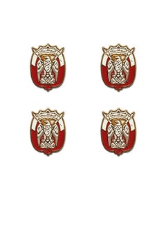 4 PC Abu Dhabi Logo Design 2D Sticker Badge Metal 2CM Red/Gold