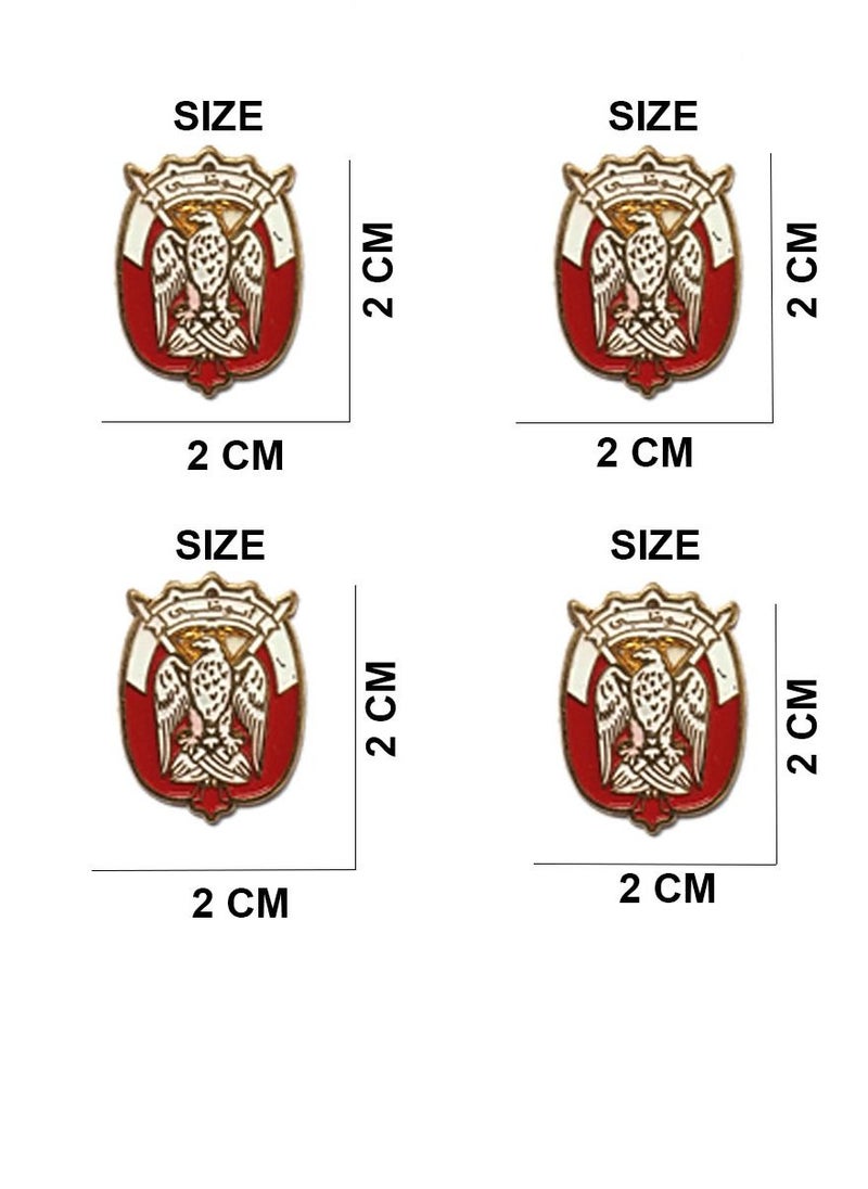 Generic - 4 PC Abu Dhabi Logo Design 2D Sticker Badge Metal 2CM Red/Gold - Image 1