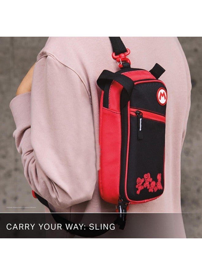 PowerA Crossbody Bag for Nintendo Switch, OLED or Lite With Accessories Storage, Mario and Friends (Officially Licensed) - Image 3