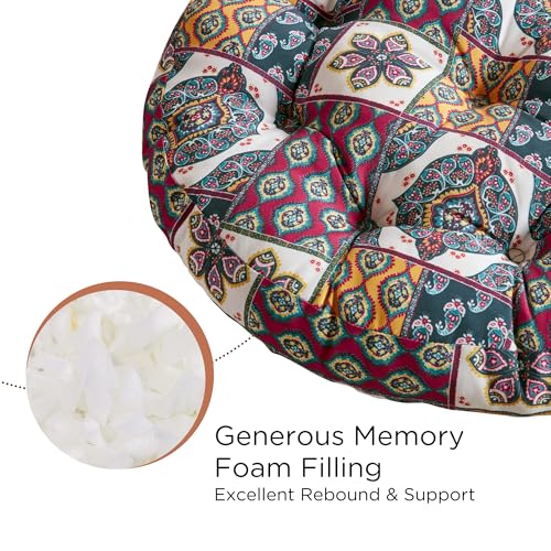 Codi Meditation Floor Pillow, Boho Pillows Seating for Adults and Kids, Large Cushion for Yoga Living Room Tatami Sitting, Memory Foam Added, 22x22 Inch Pack of 2, Round - Multi Blaidiere - Image 2