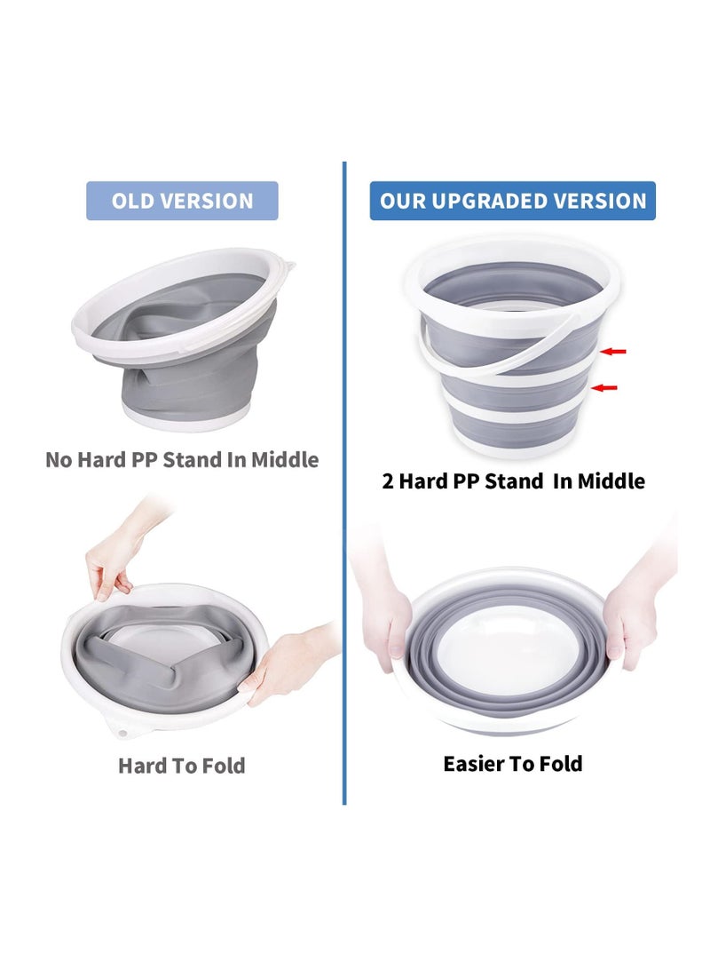 NIBEMINENT SYOSI 10L Collapsible Bucket, 2.6 Gallon Foldable Cleaning Mop Portable Small Plastic Water Supplies for Outdoor Garden Camping, Fishing, Car Wash, Space Saving - Image 3