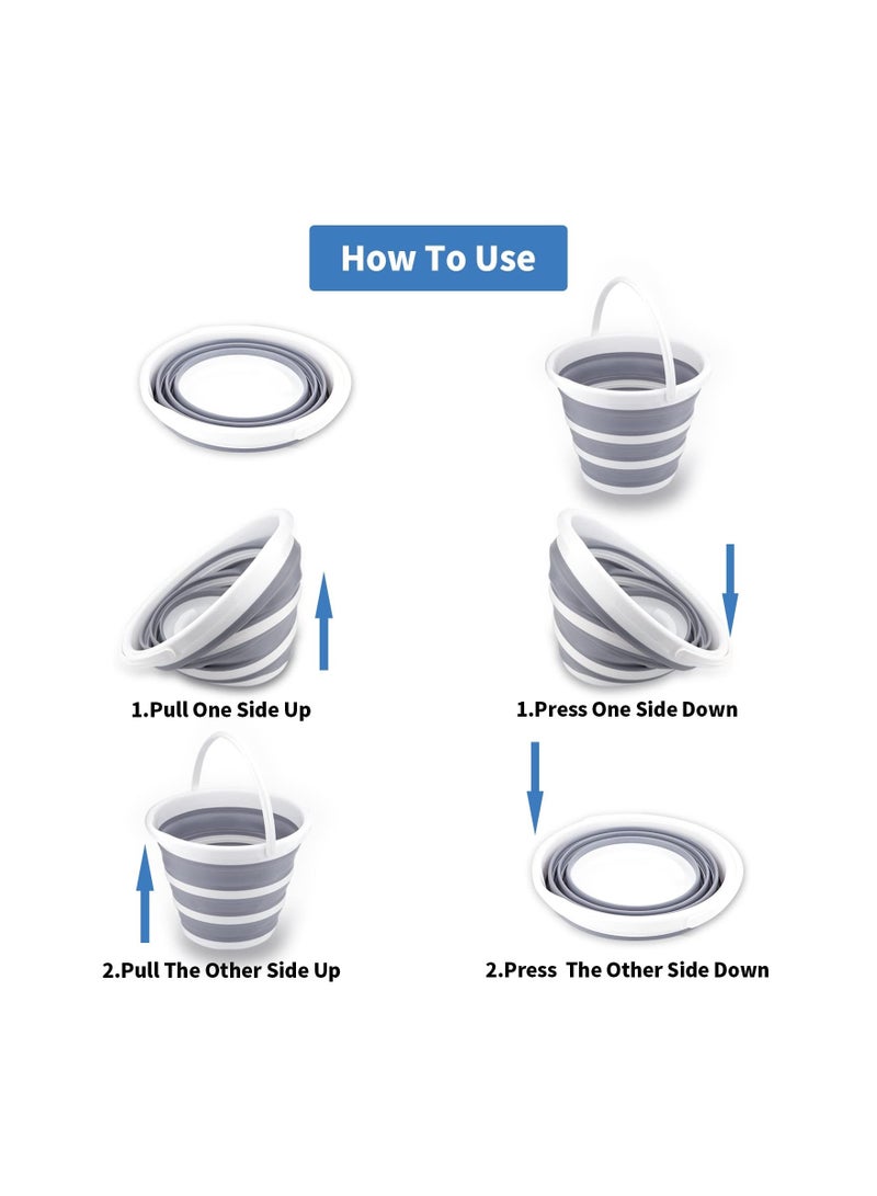NIBEMINENT SYOSI 10L Collapsible Bucket, 2.6 Gallon Foldable Cleaning Mop Portable Small Plastic Water Supplies for Outdoor Garden Camping, Fishing, Car Wash, Space Saving - Image 4