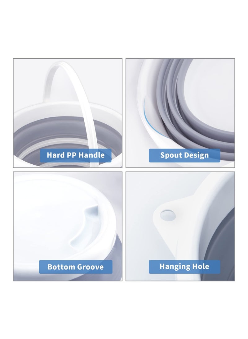 NIBEMINENT SYOSI 10L Collapsible Bucket, 2.6 Gallon Foldable Cleaning Mop Portable Small Plastic Water Supplies for Outdoor Garden Camping, Fishing, Car Wash, Space Saving - Image 5