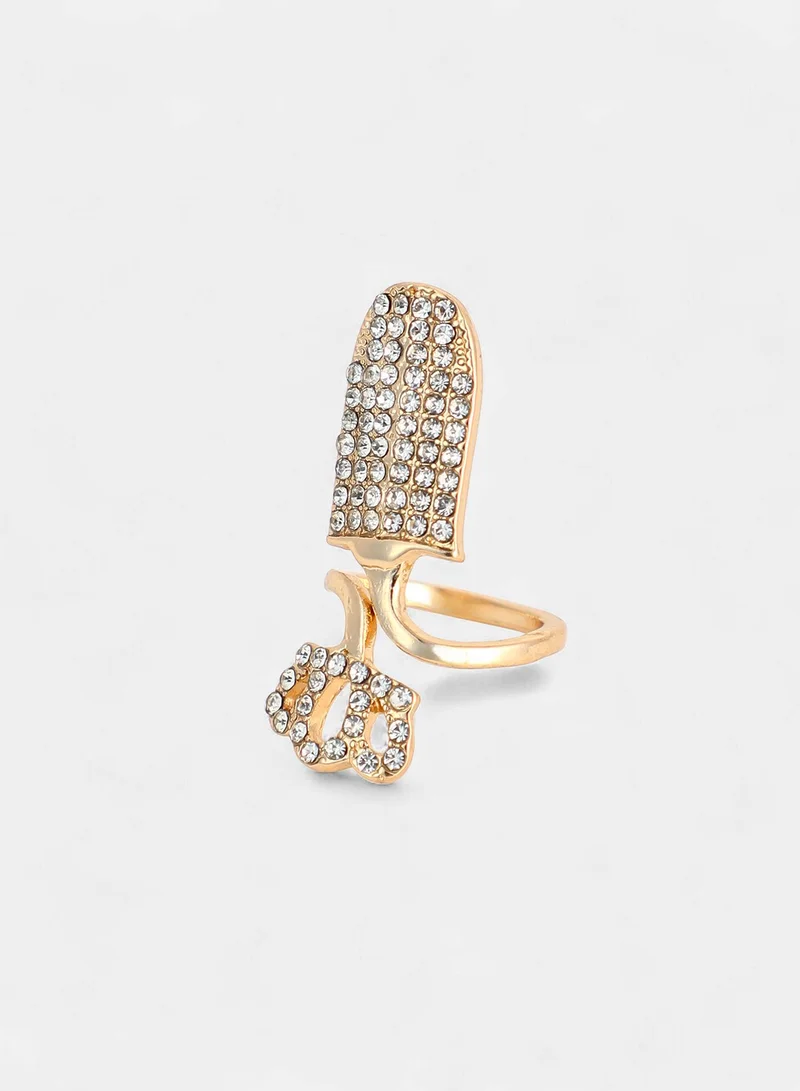 SOHI SOHI Women The Regal-Papillon Nail Ring Set | California  Colour | Set Of 5 | One-Size | Artificial Stone Alloy Material | Adjustable Closure | Ring For Casual & Evening Wear