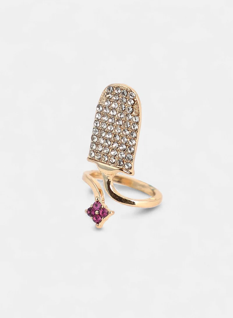 SOHI SOHI Women The Regal-Papillon Nail Ring Set | California  Colour | Set Of 5 | One-Size | Artificial Stone Alloy Material | Adjustable Closure | Ring For Casual & Evening Wear