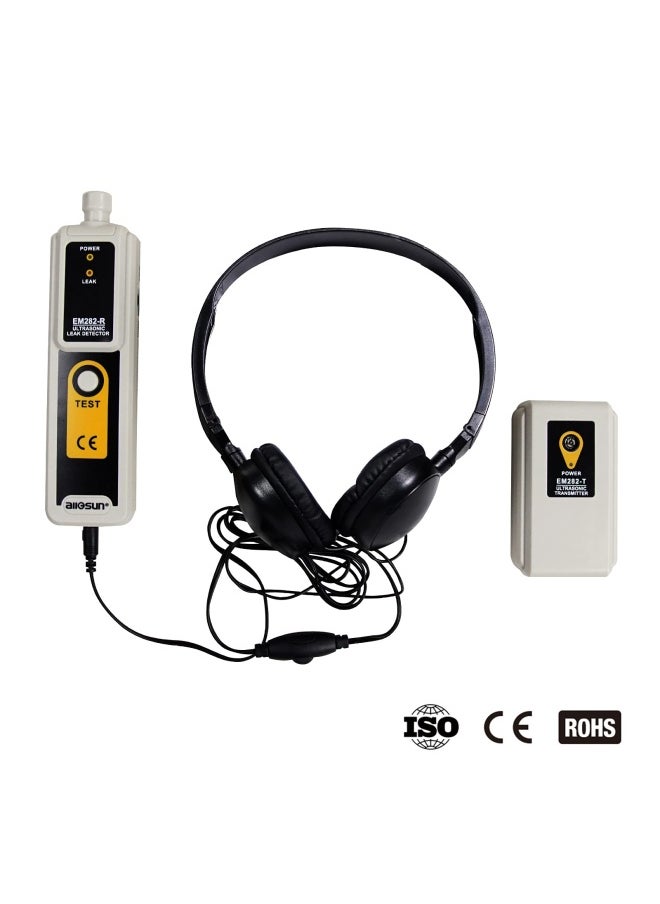 Generic - allsun Ultrasonic Leak Detector  Transmitter Finder 40KHz Air Gas Water Dust Leak Pressure Headphone Gas Liquid Leakage Monitor Accessory Kit LED Indication Ultrasonic Leak Finder Tool - Image 1