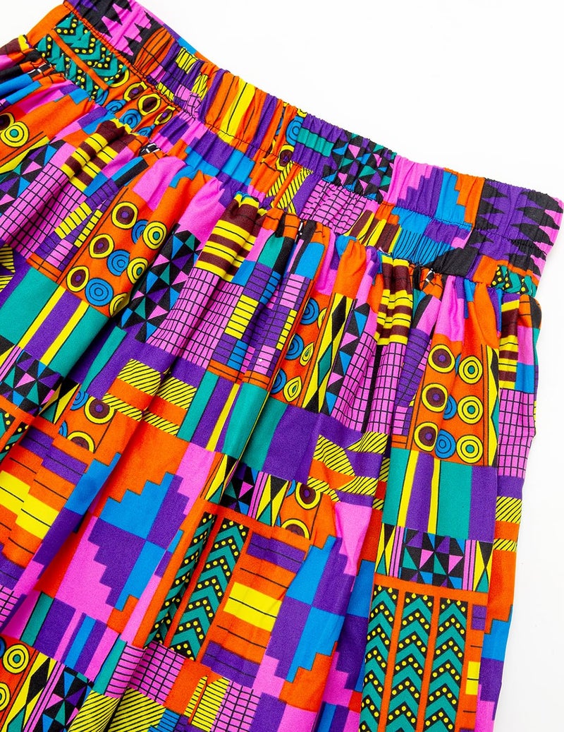 SHENBOLEN Women African Traditional Costume Ankara Print Skirt Dashiki Long Skirts (X-Large,J) - Image 5
