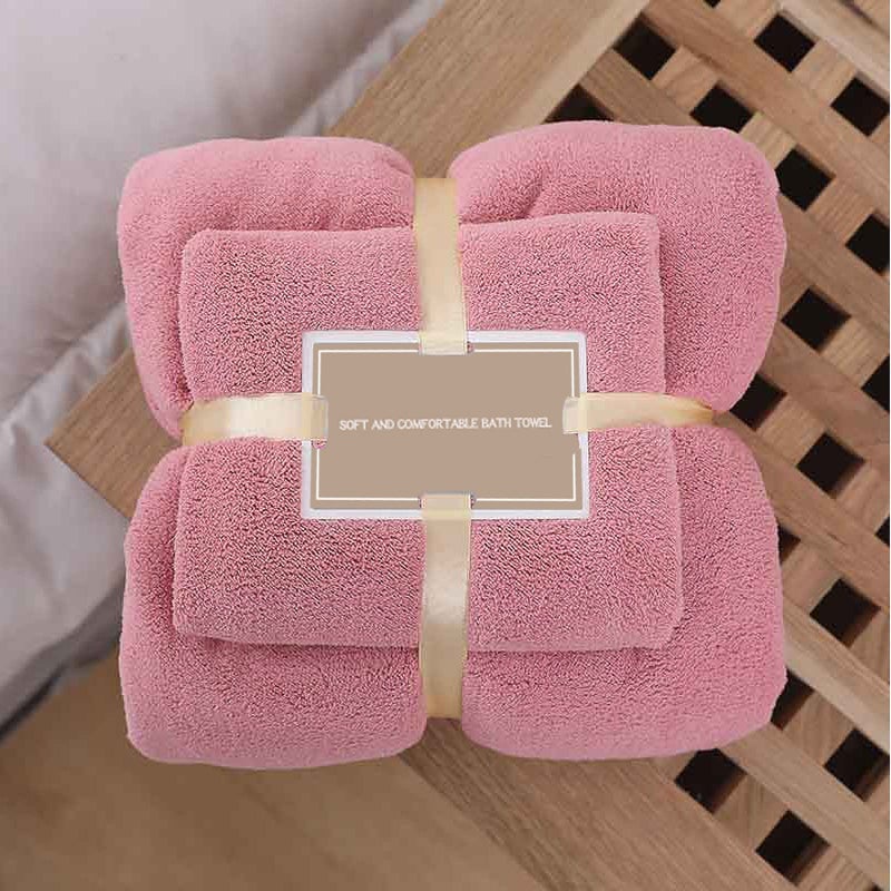 wolpin Large Bath Towel 100% Cotton Bath Towels (70 x 140 cm) 500 GSM Hand Towel, Ultra Soft Super Absorbent Bath Towel for Men & Women, Kids (Coral Velvet, Pink) - Image 1