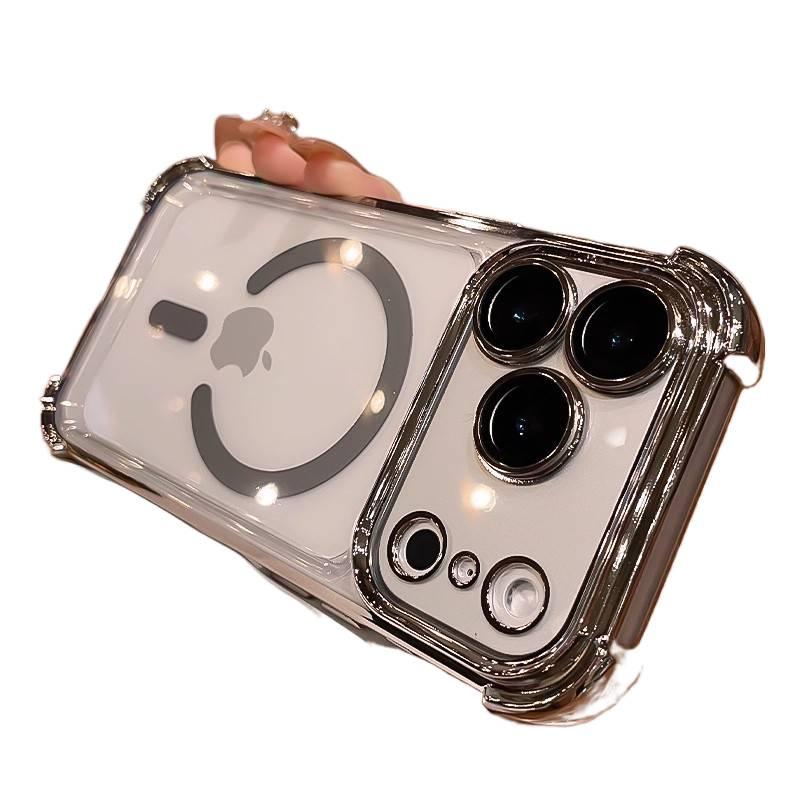 غطاء MagSafe بAcrylic لـ iPhone 15 / 15 Plus / 15 Pro / 15 Pro Max مع حماية من السقوط ومغناطيس قوي مع مقاوم للصدمات مع قبضة مضادة للانزلاق مع مقاوم للخدش باللون أسود مضاد للانزلاق. - Image 5