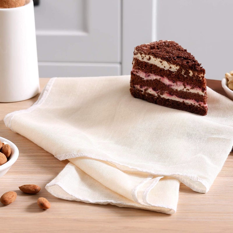 WHISKET Cheesecloth Bags Unbleached 100% Cotton Fabric, Reusable Ultra Fine Muslin Cloth Filter Strainer for Straining, Cooking, Cheesemaking [5] - Image 2