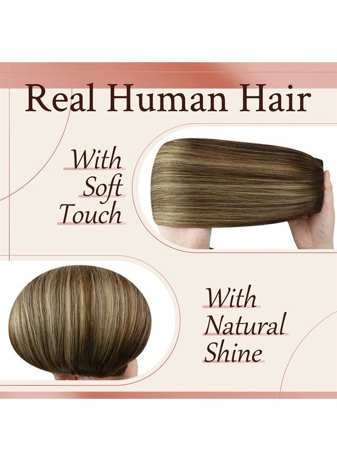 Sunny Hair Sunny Clip in Hair Extensions Real Human Hair Brown Balayage Clip in Human Hair Extensions Chocolate Brown Ombre Caramel Brown Balayage Hair Extensions 12inch 5Pcs 80G  - Image 3