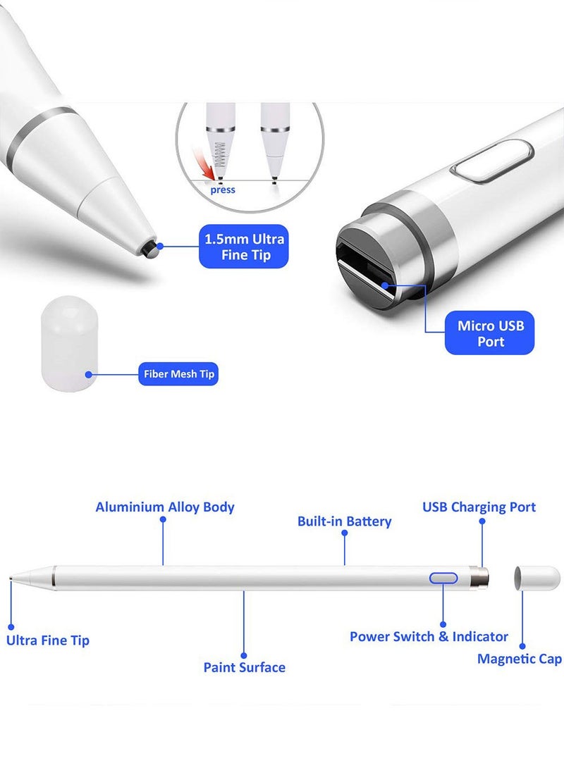 Pro Gen 2 Stylus Pen for Apple iPad 2018+ - Fast Charging, Palm Rejection, High Precision White ,  Alternative-Compatible Design - Image 5