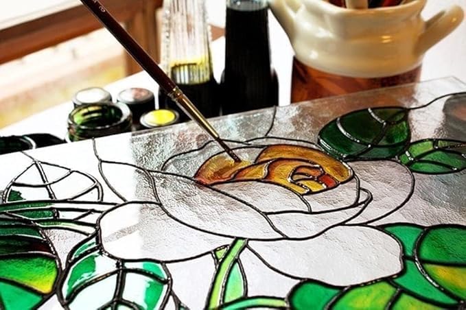 ADOERE أدوات فنون وحرف ADOERE 6 قطع من طلاء الزجاج غير السام سريع الجفاف للتصاميم التفصيلية وتأثيرات الزجاج الملون باللون الأسود - Image 5