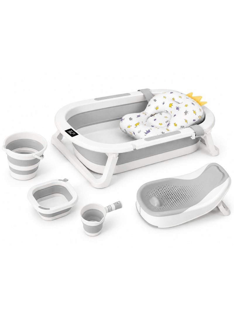 6-in-1 Foldable Baby Bathtub Set with Accessories and Smart Temperature Sensor - Image 1