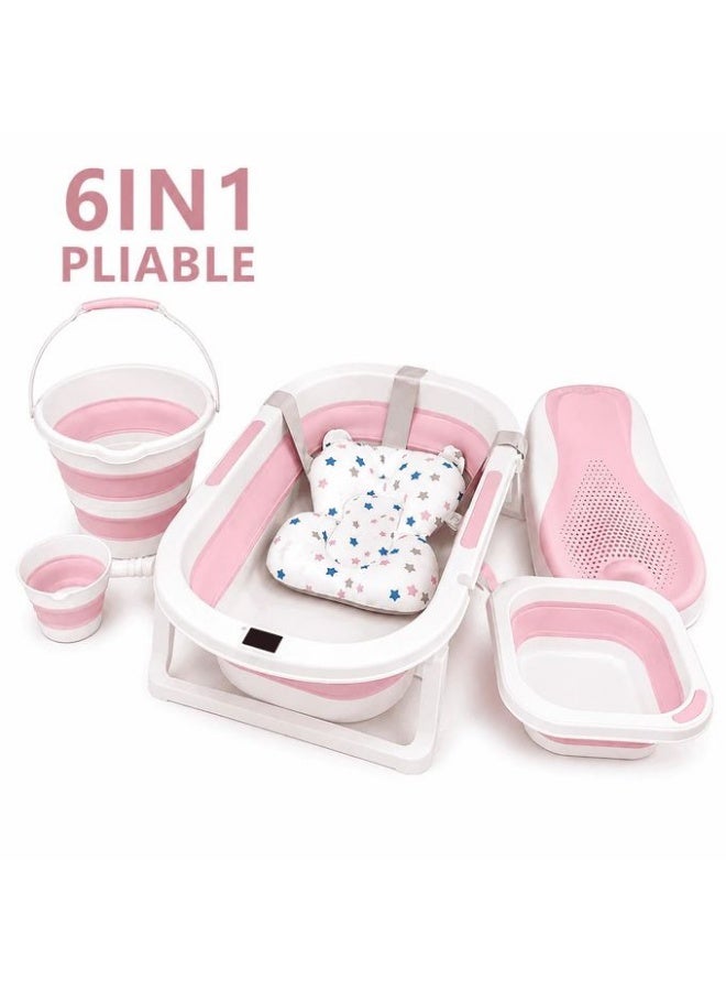 6-in-1 Foldable Baby Bathtub Set with Accessories and Smart Temperature Sensor - Image 2