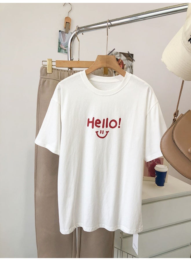NIBEMINENT Men's T-Shirts Men Letter Graphic Drop Shoulder Tee T-Shirts for Men (Color : White, Size : Large) - Image 3