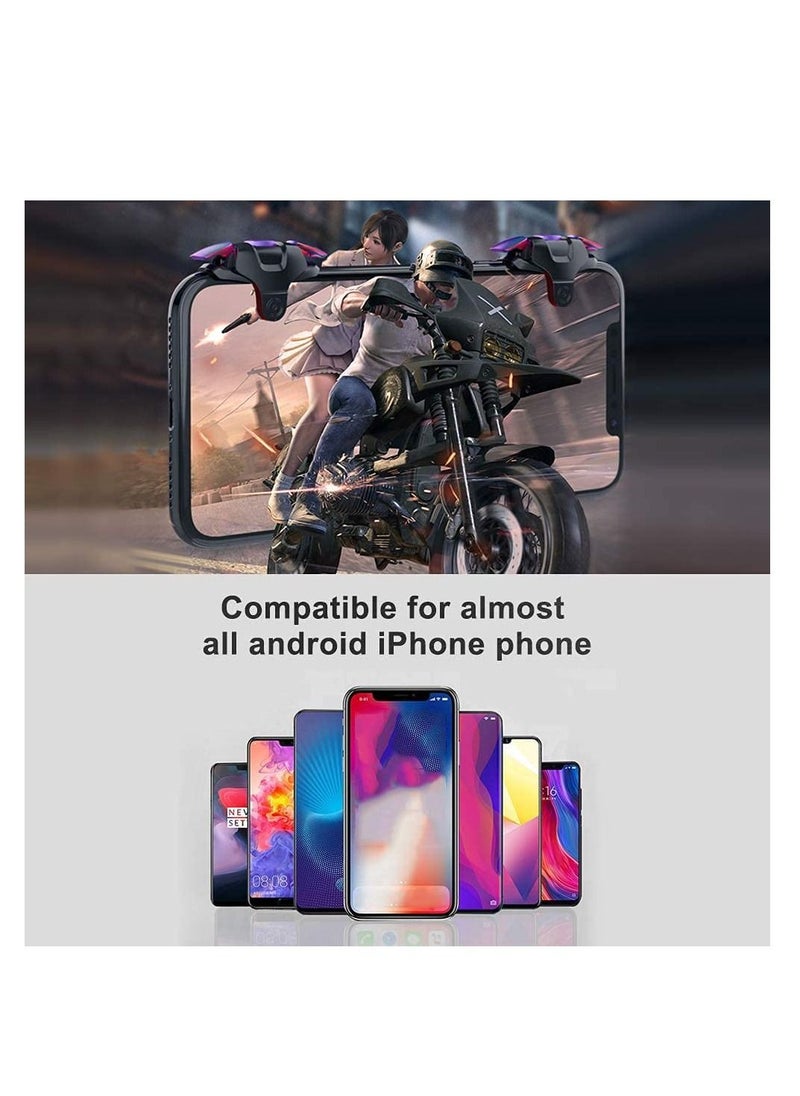 Excefore - Mobile Game Controller Trigger For Iphone Android, Joystick 4-Finger Operation, With Sensitive Shooting Aiming Button (1 Pair) - Image 1