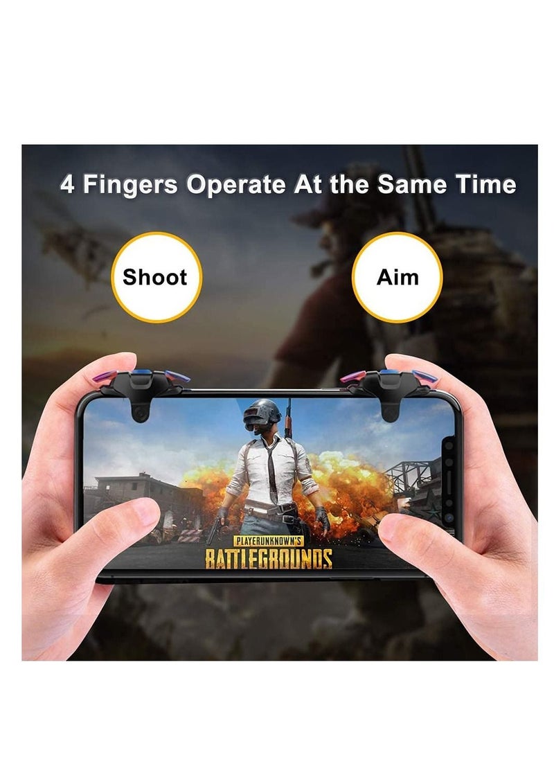 Excefore - Mobile Game Controller Trigger For Iphone Android, Joystick 4-Finger Operation, With Sensitive Shooting Aiming Button (1 Pair) - Image 1