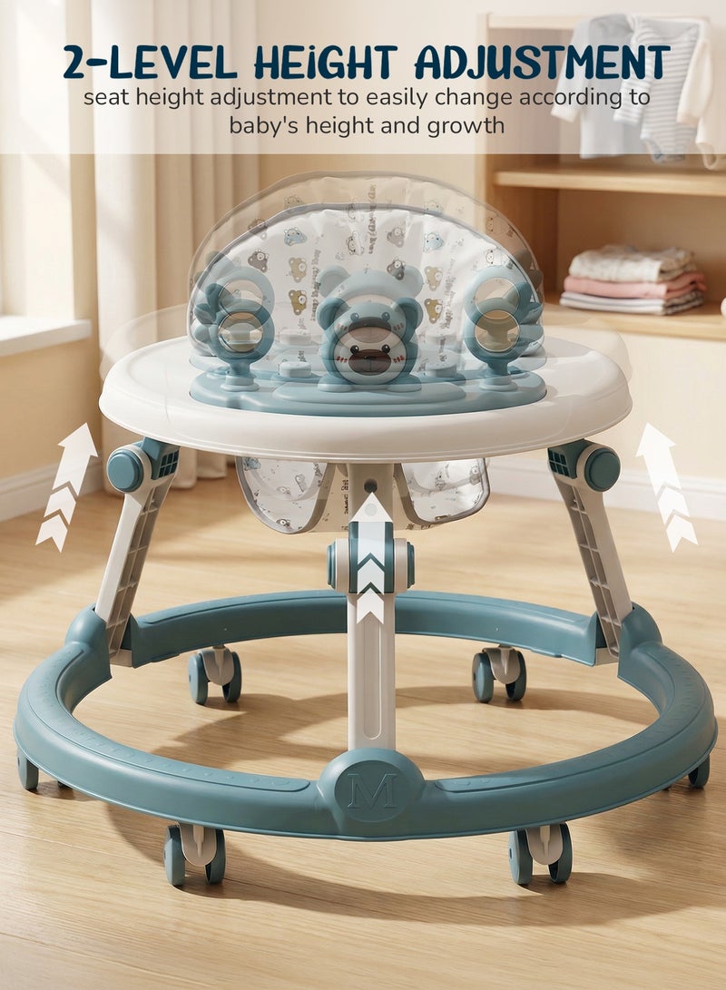 BAYBEE Baby Walker for Kids, Foldable Kids Walker with 2 Height Adjustable, Cushion Padded Seat,  Musical Toy Bar | Kids Activity Walker for Toddlers | Push Walker for Baby Boy Girl 6 to 18 Months Blue - Image 3