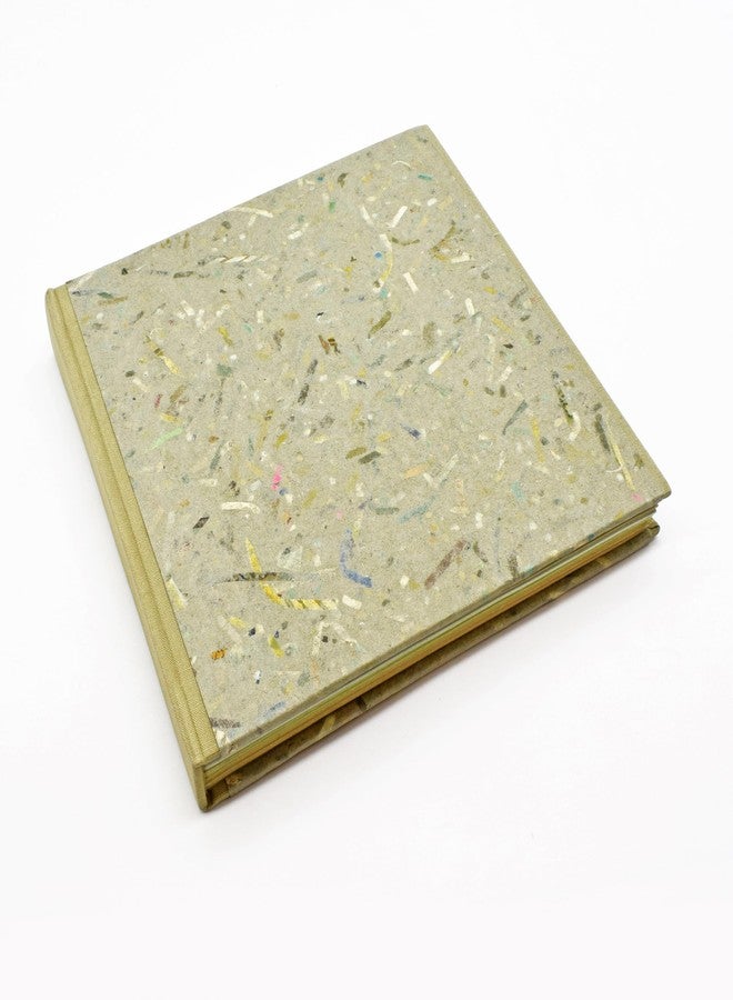 XYLEM Green Mosaic Handmade Papers Quarter Bound Square Notebook - Image 1