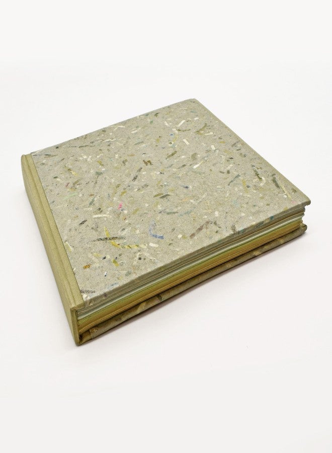 XYLEM Green Mosaic Handmade Papers Quarter Bound Square Notebook - Image 2