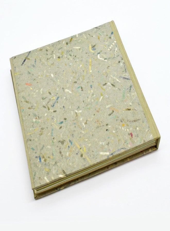 XYLEM Green Mosaic Handmade Papers Quarter Bound Square Notebook - Image 3