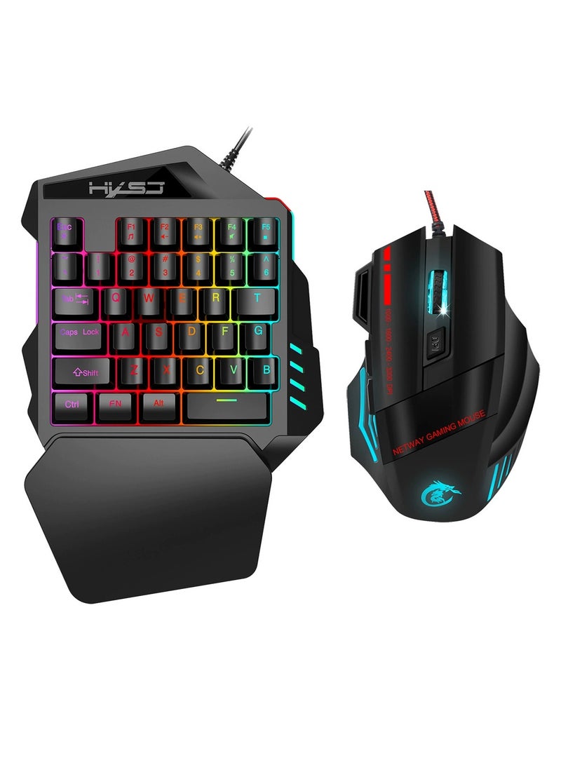 One-Handed Gaming Keyboard And Mouse Set  - Image 1