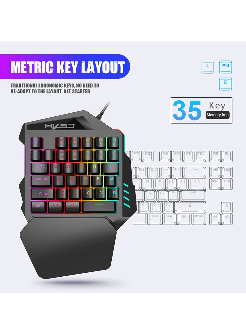 One-Handed Gaming Keyboard And Mouse Set  - Image 3