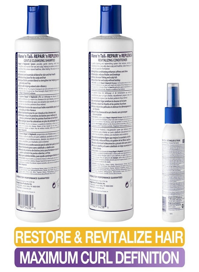 Mane 'n Tail Mane ’n Tail Repair ’n Replenish Sulfate-Free Shampoo & Conditioner (11.2 oz Each) with Extreme Detangler (3.4 oz) – Gentle Cleansing, Nourishing & Curl Defining System for Curly & Natural Hair - Image 4