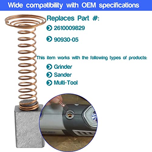 GYSXRDA 6 PCS Carbon Motor Brushes Compatible for Dremel 3000 200 276 396 Brush Repairing Part,for Dremel 2610009829 Motor Replacement Part - Image 2