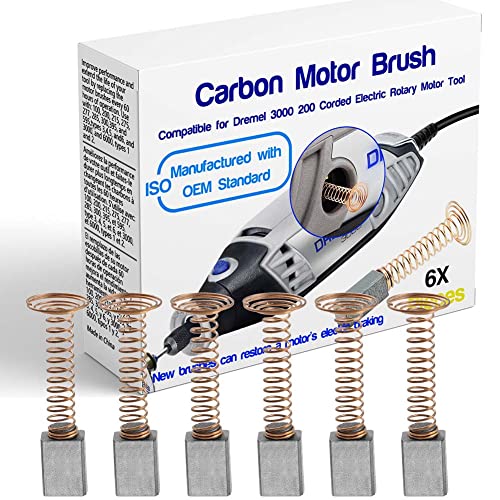 GYSXRDA 6 PCS Carbon Motor Brushes Compatible for Dremel 3000 200 276 396 Brush Repairing Part,for Dremel 2610009829 Motor Replacement Part - Image 1