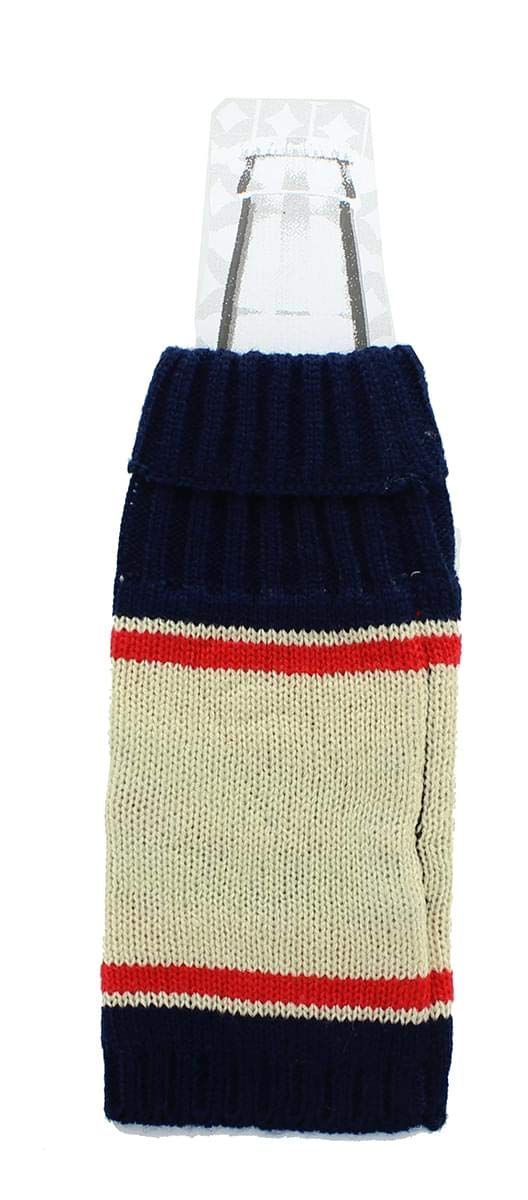 The Coop Knit Beer Bottle Cozy - ""I Love Beer"" (Navy/White/Red) - Image 3