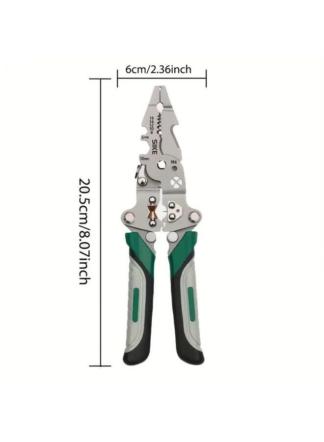 Foldable Multifunctional Electrician Wire Stripper High Carbon Steel Cutting Crimping Peeling Tool - Image 3