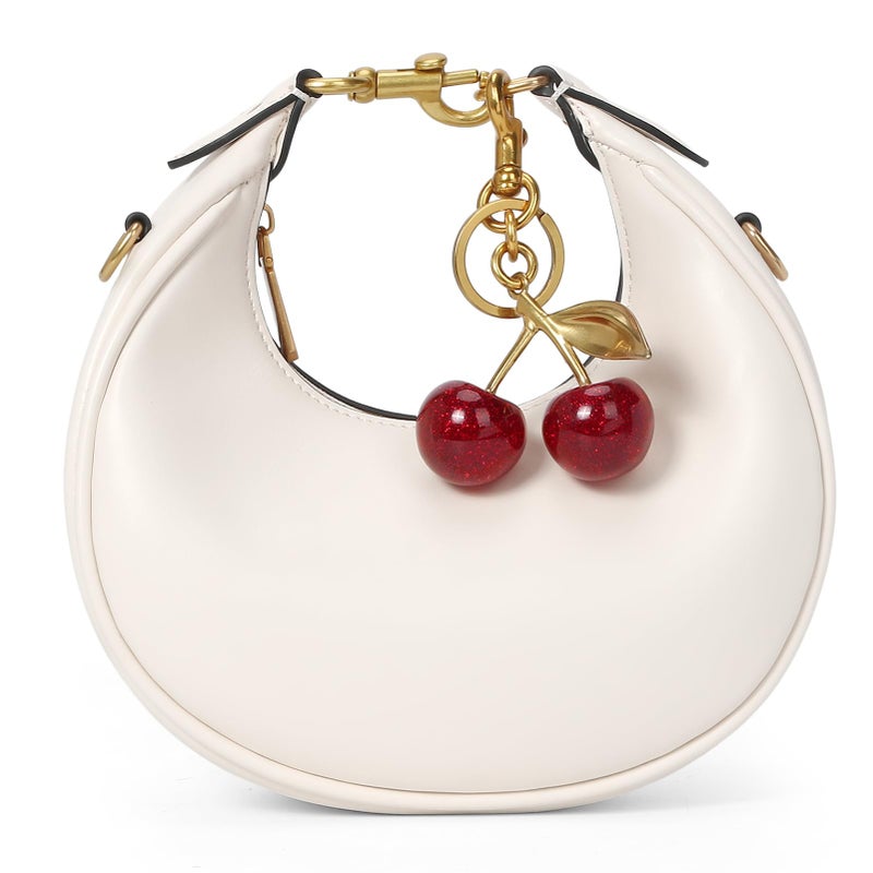 JQWSVE Large Top Handle Bags for Women Ladies Faux Leather Shoulder Purse Crescent Handbags Trendy Crossbody Bag (C02 White) - Image 1