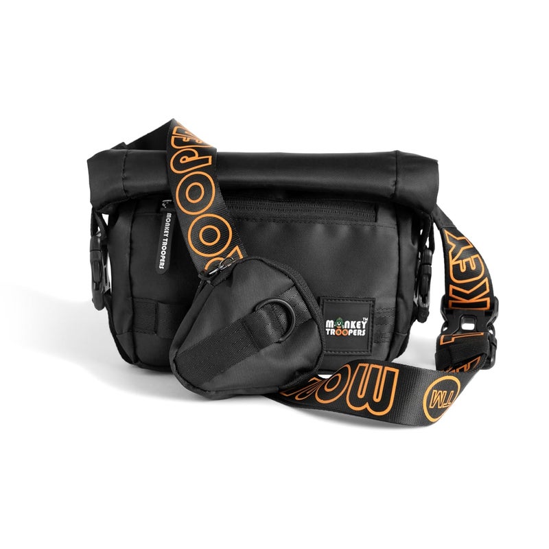 Monkey Troopers Radiant Waist Bags for Men Women- Premium Stitching, Branded Zippers, Water Resistant Pocket, Fanny Pack for Hiking Travel, Lightweight & Tough, Quick-Access Pocket (Black) - Image 1