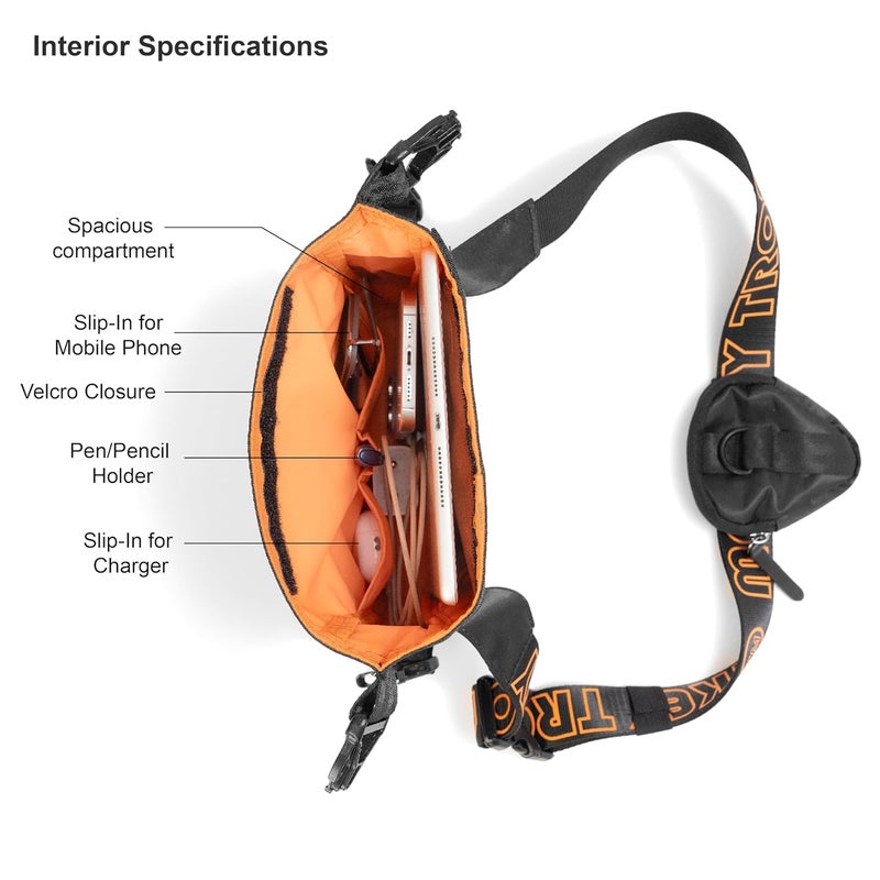 Monkey Troopers Radiant Waist Bags for Men Women- Premium Stitching, Branded Zippers, Water Resistant Pocket, Fanny Pack for Hiking Travel, Lightweight & Tough, Quick-Access Pocket (Black) - Image 4
