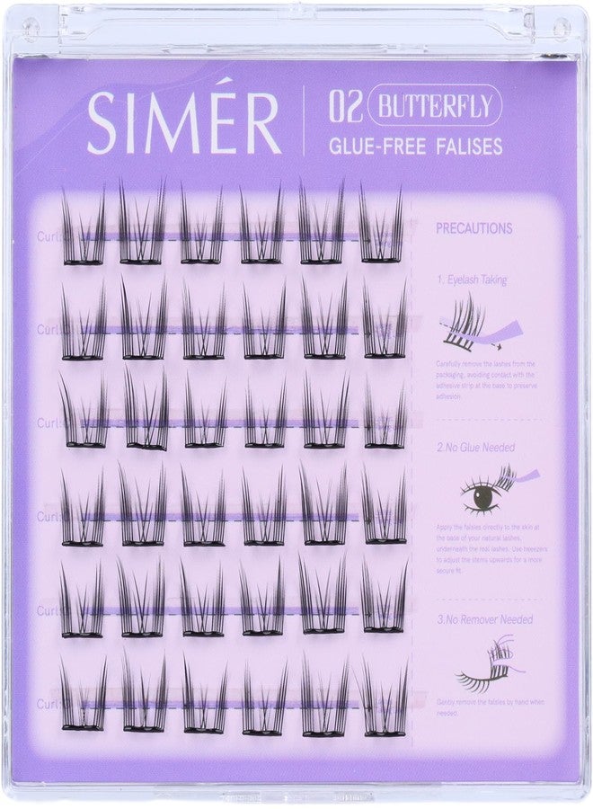SIMER Self Adhesive Lash Clusters Press On Lashes Natural Eyelash Clusters 10-14mm C Curl Pre-Glued Cluster Lashes No Glue Needed Reusable Wispy DIY Eyelash Extension - Image 1
