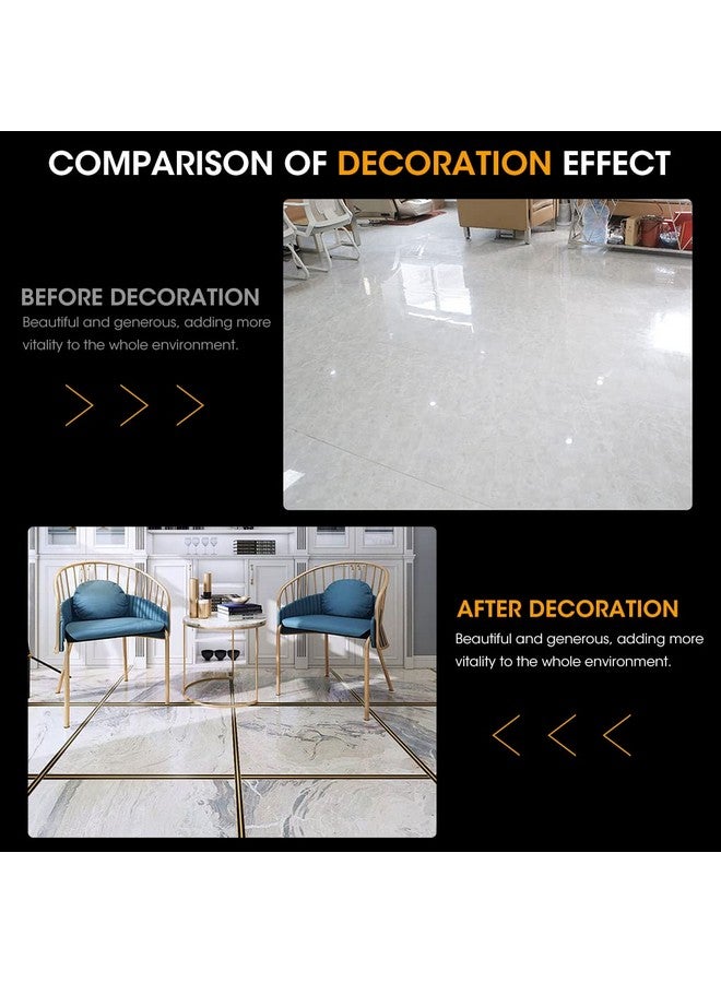 HASTHIP HASTHIP® 5M Black Golden Floor Tiles Stickers, Waterproof Tile Gap Tape, PVC Self Adhesive Tape Ceramic Tile Gap Tape for Detailing Walls, Floor Tile Gap, Cabinetry (2.5CM Width *5M Long)  - Image 5