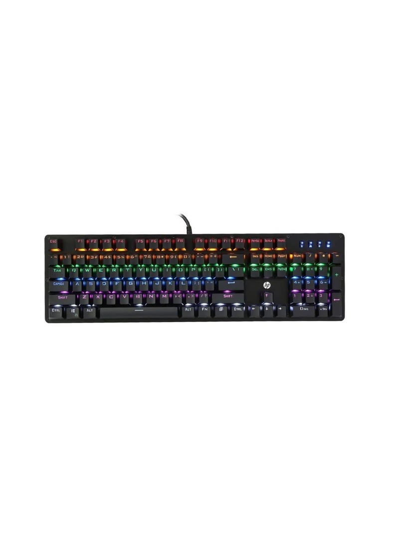GK100 Gaming Keyboard - Backlit, USB Wired, Black, Compatible with Laptop/Desktop - Image 1