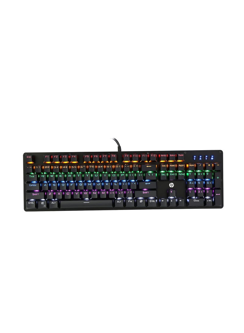 GK100 Gaming Keyboard - Backlit, USB Wired, Black, Compatible with Laptop/Desktop - Image 2