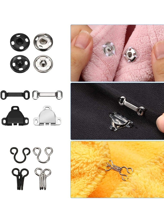 Harse 50 Pairs 3 Styles Skirt Hooks and Eyes Sewing Hook, Sewing Snaps Clothing Fixing Tools with Metal Snaps ons Fasteners Press Studs for Trousers Skirt Dress Sewing and DIY Crafting, 2 Colors  - Image 3