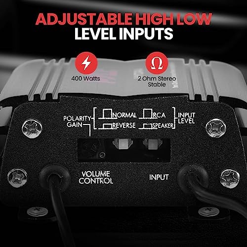 Pyle 2-Channel Marine Amplifier Receiver - Waterproof and Weatherproof Audio Subwoofer for Boat Stereo Speaker & Other Watercraft - 400 Watt Power, Wired RCA, AUX and MP3 Audio Input Cable PLMRMP1B - Image 5