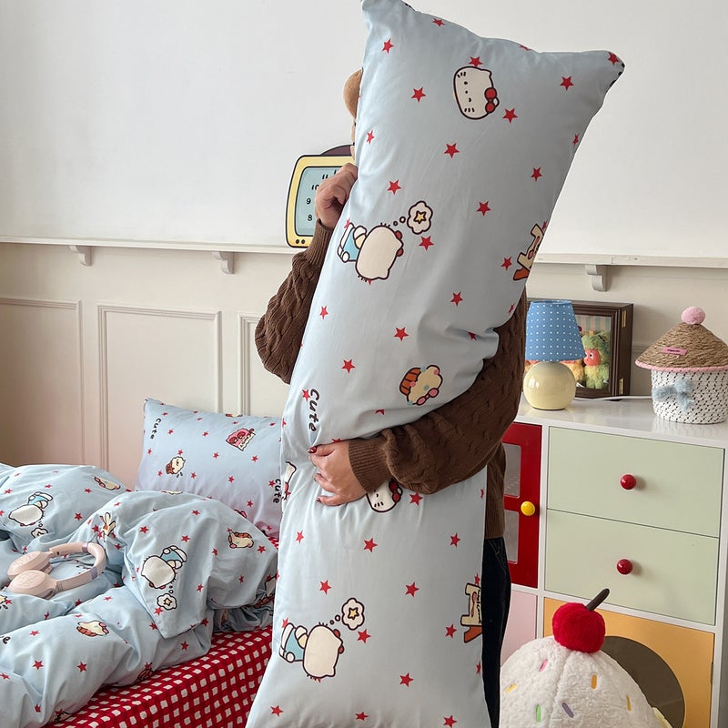 100% Cotton Long Pillow - Bedside Support, Pregnancy Aid, Leg Rest, and Waist Cushion for All  Seasons