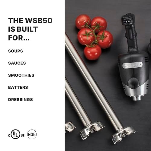 Waring Commerical WSB50 Big Stix Heavy Duty Immersion Blender, 12" Removable Shaft, 1 HP/700 Watt Variable Speed Motor, 120V, 5-15 Phase Plug,Black/Silver - Image 2