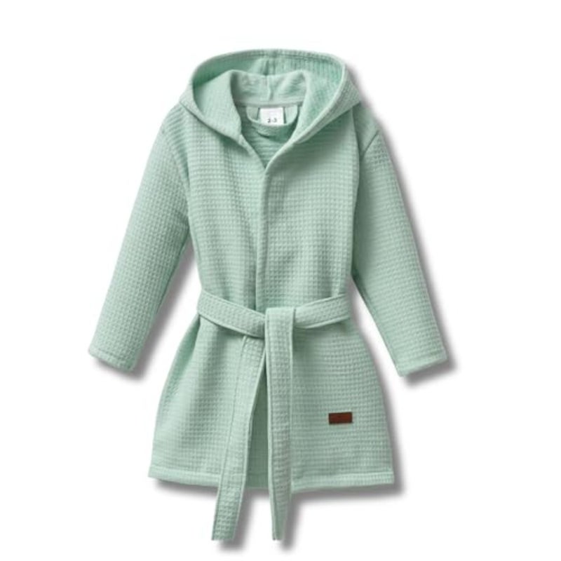 Unisex Waffle Unisex Hooded Bathrobe for Toddlers Waffle Unisex Hooded Bathrobe pack of 1 - Image 1