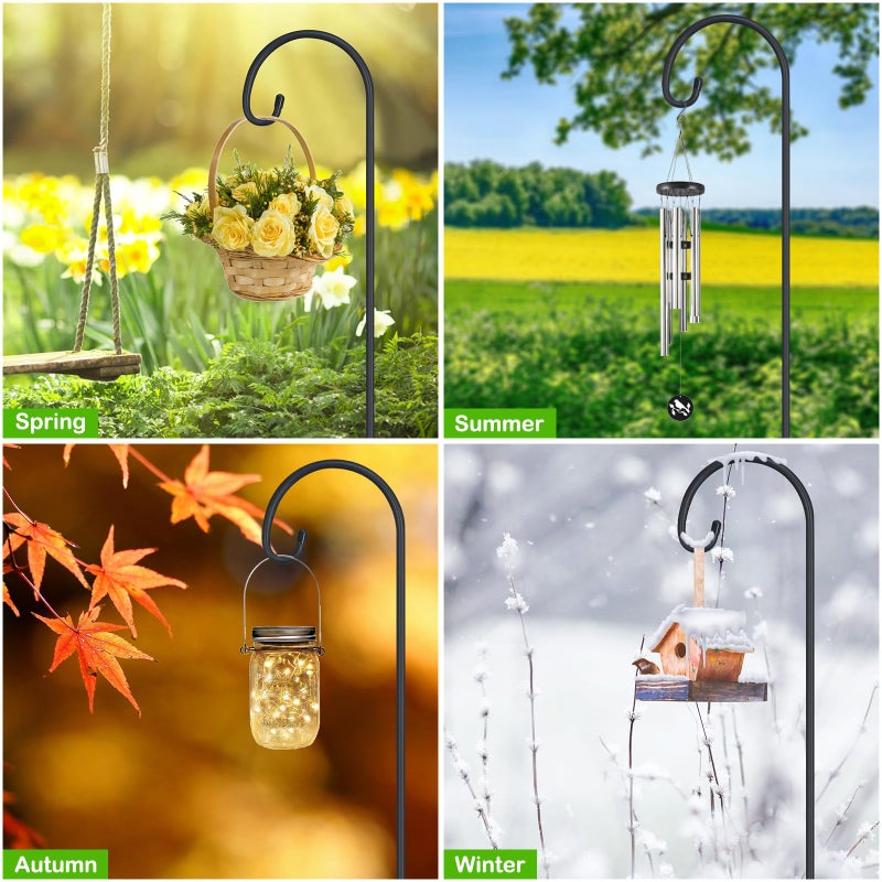 FEED GARDEN Adjustable 32 Inch Small Shepherds Hooks for Outdoor, Garden Hooks for Lanterns, Sheperds Hook for Hanging Plants, Bird Feeders, Solar Lights, Mason Jars, Weddings Decor,2 Pack - Image 5