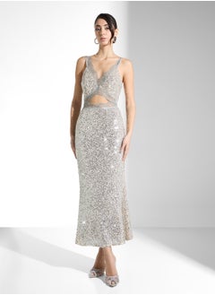 Never fully Dressed Lace Sequin Cut Out Dress  - Image 1