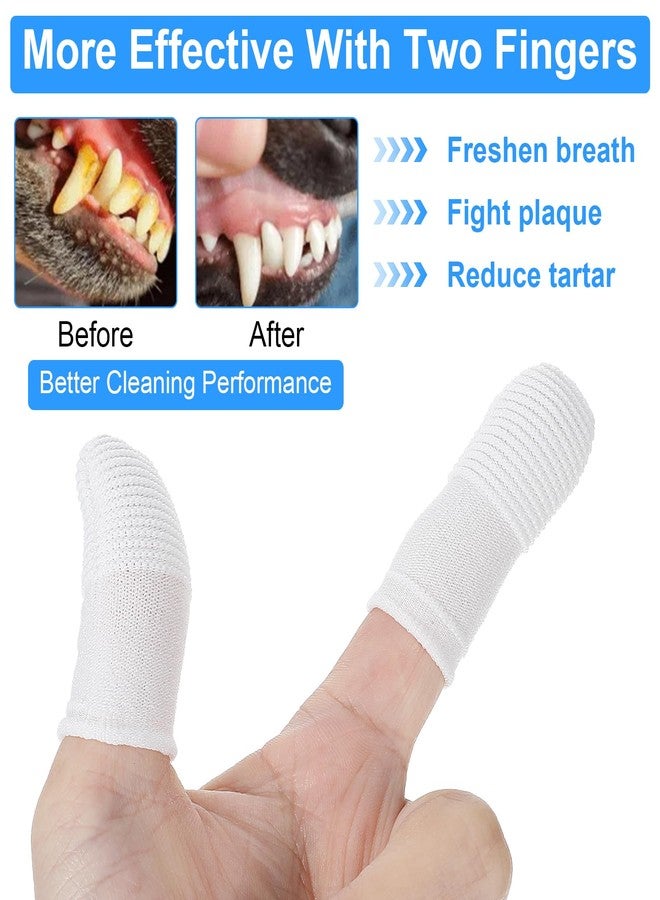 Wanmu 25Pcs Cat & Dog Toothbrush Soft Fabric Pet Finger Toothbrush Kit Washable & Reusable Oral Cleaning Wipes for Puppies Kittens at Home Dental Care (White and Clear) - Image 5